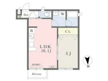 HARUKAZ鶴舞公園(1LDK/3階)の間取り写真