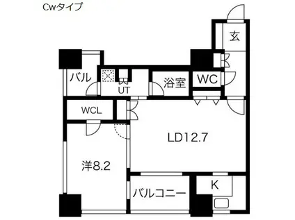 アルグラッドザ・タワー心斎橋(1LDK/3階)の間取り写真