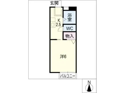 MIDI OHARA(1K/2階)の間取り写真