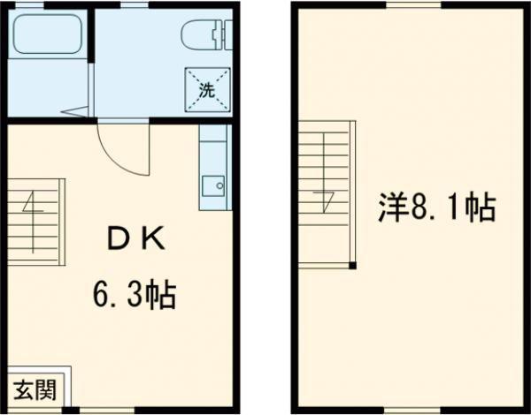 サンマリノ新代II(1DK/1階)の間取り写真