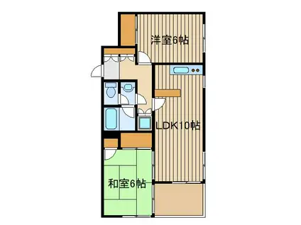 ピエタテール富士見台(2LDK/1階)の間取り写真