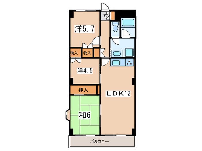 ペアシティー湘南(3LDK/6階)の間取り写真