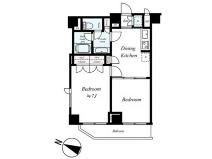 ルーブル方南町(2DK/2階)の間取り写真