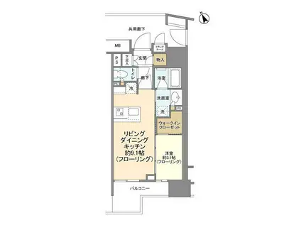 ドレッセ武蔵小山プレヴィ(1LDK/13階)の間取り写真