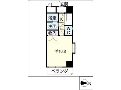 ヴェルシェーヌ桜橋(1K/4階)の間取り写真