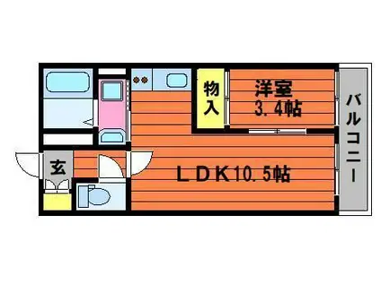 フォレストコート(1LDK/5階)の間取り写真