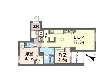 ベルドミール(2LDK/1階)の間取り写真
