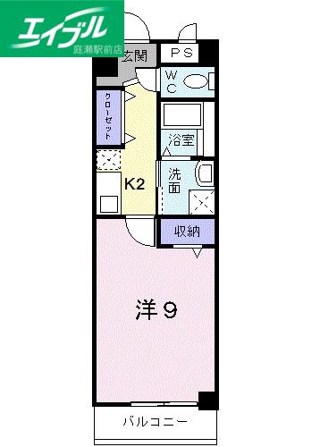 プラシード倉敷(1K/5階)の間取り写真