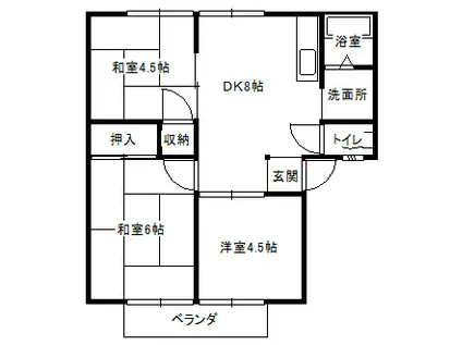 サンハイツ塩川(3DK/2階)の間取り写真