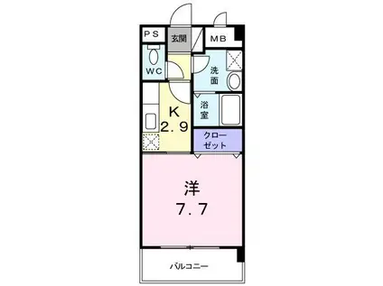 シャン ドゥ エピナール(1K/3階)の間取り写真