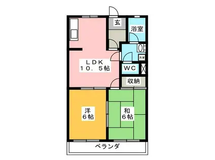 コートプレイスウエスト(2LDK/1階)の間取り写真
