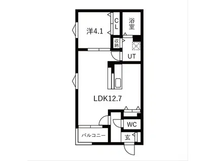 MS藤江(1LDK/2階)の間取り写真