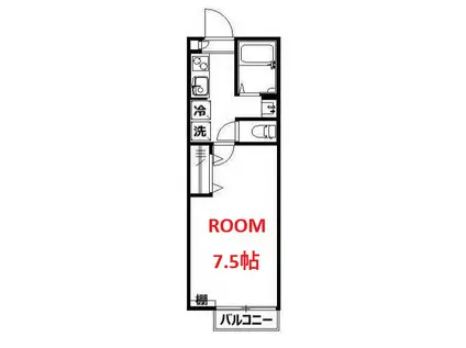 リッツコート(1K/2階)の間取り写真