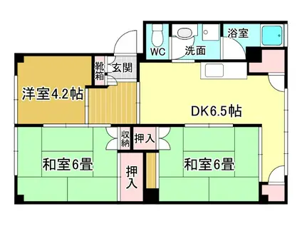 サンフォーレ千里中央(3DK/4階)の間取り写真