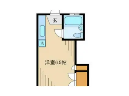 UトピアB(ワンルーム/1階)の間取り写真