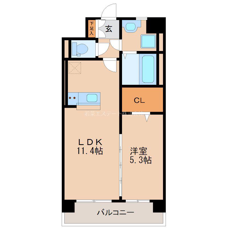 ボスコボブビルディング(1LDK/4階)の間取り写真