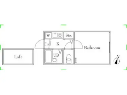 アルページュ目黒(1K/1階)の間取り写真