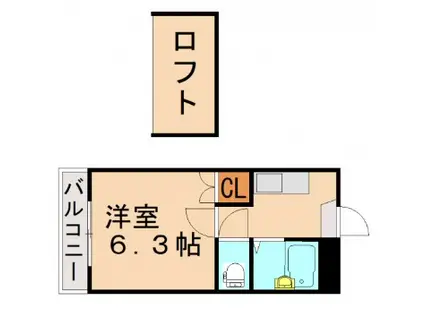 ポラン片野新町(1K/1階)の間取り写真