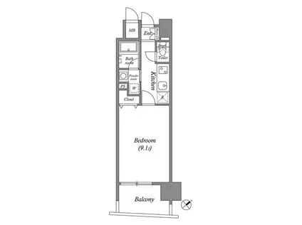 千種アヴァンギャルドプレイス(1K/7階)の間取り写真