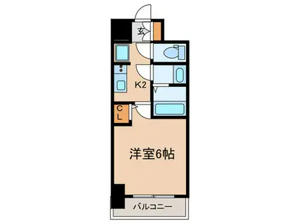 アドバンス神戸ラシュレ(1K/12階)の間取り写真