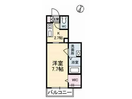 シャーメゾン・レーヴ(1K/1階)の間取り写真