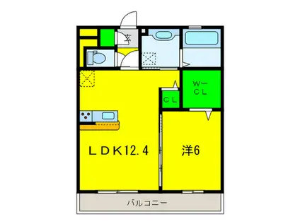 シャバーニ(1LDK/3階)の間取り写真