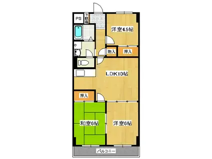 リバーサイドマンション(3LDK/1階)の間取り写真