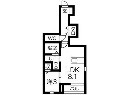 エムズファースト(1LDK/1階)の間取り写真