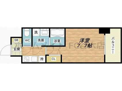 エスライズ天王寺イースト(1K/11階)の間取り写真