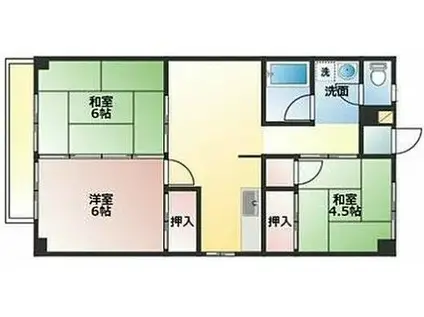 たなかハイツ(3DK/3階)の間取り写真