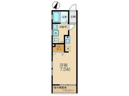 ブリエアージュ(ワンルーム/1階)の間取り写真