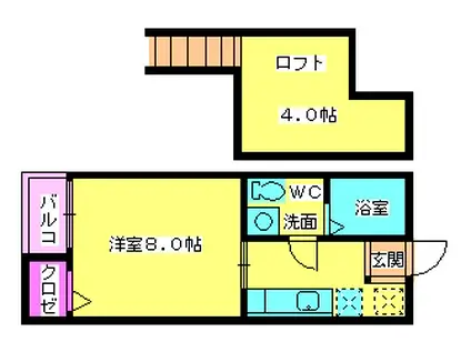 コンフォルト(1SK/1階)の間取り写真