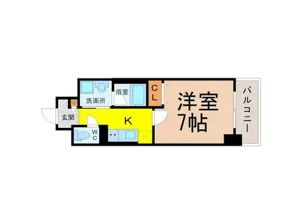 LUANA神宮(1K/5階)の間取り写真