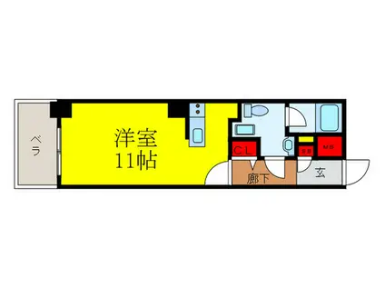 RITZ SQUARE GRAN QBE(ワンルーム/6階)の間取り写真