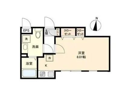 BRANCHE桜山CHAMBRE(ワンルーム/5階)の間取り写真