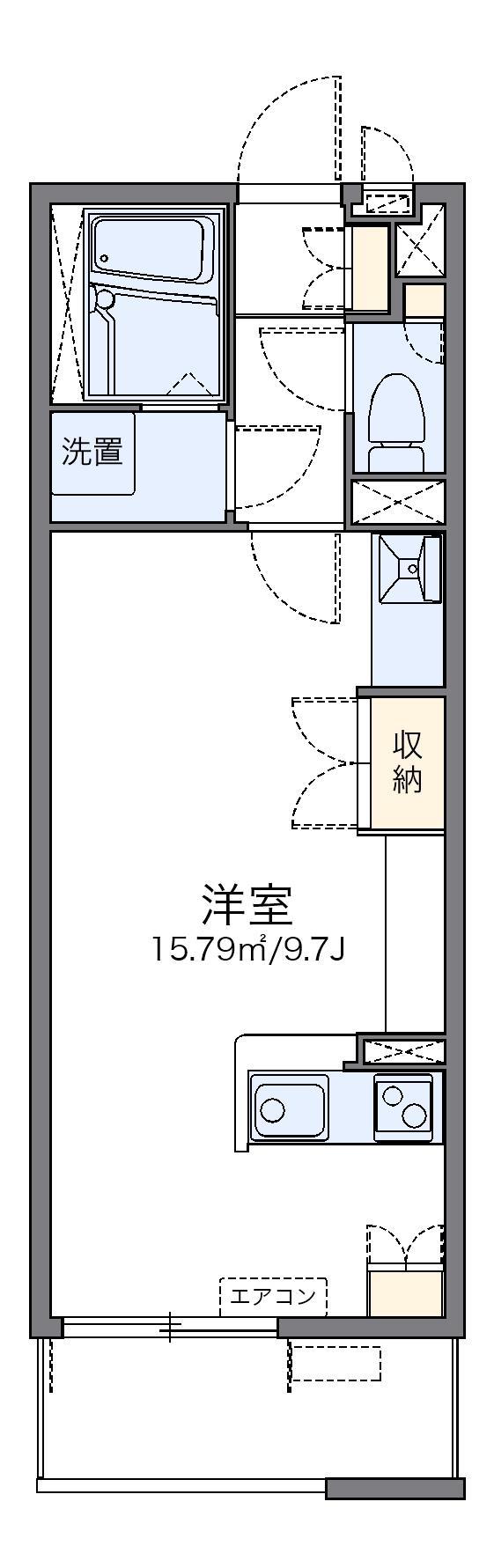 レオネクスト長府駅前(ワンルーム/2階)の間取り写真