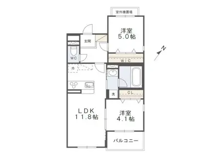 AXIS AI 吉塚(2LDK/5階)の間取り写真
