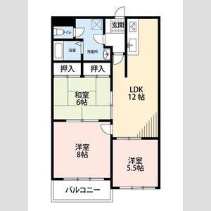 ダイヤモンド寿泉(3LDK/2階)の間取り写真
