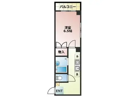 COLORS所沢(1K/5階)の間取り写真