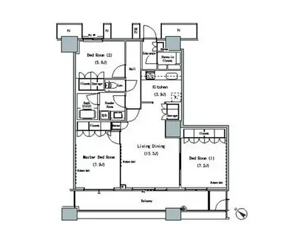 ザ 東京タワーズ ミッドタワー(3LDK/25階)の間取り写真