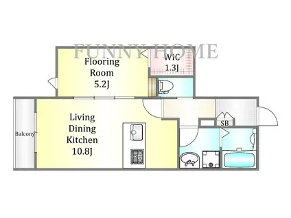 MAISON DE LUANA(1LDK/2階)の間取り写真