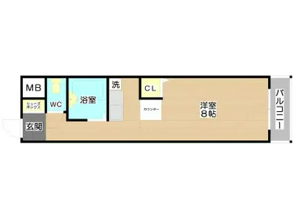 TSコート(1K/2階)の間取り写真