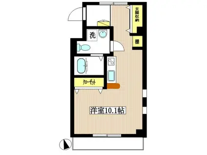 グランメール(ワンルーム/2階)の間取り写真