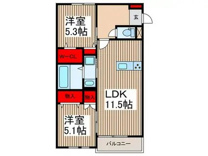 コンフォートプラッツ(2LDK/1階)の間取り写真