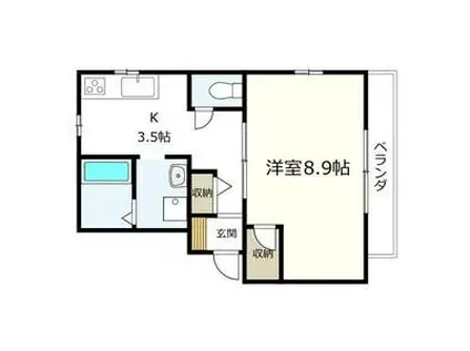 イースト KILN 織部(1K/2階)の間取り写真