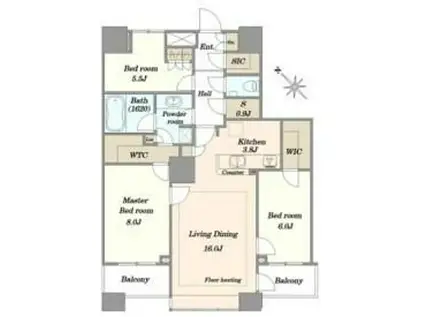 THE TOKYO TOWERS MIDTOWER(3LDK/43階)の間取り写真