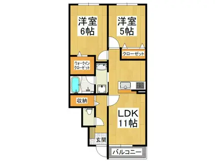 ガーデンホーム青葉丘(2LDK/1階)の間取り写真