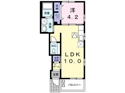 ルピナス(1LDK/1階)の間取り写真