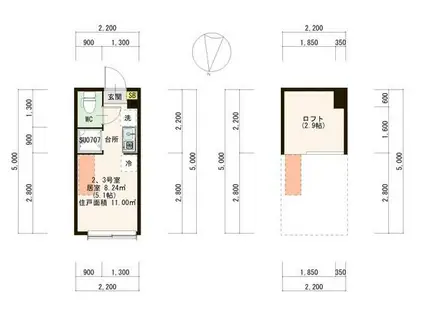 パークレジデンス落合南長崎 IOT ネットただ(ワンルーム/1階)の間取り写真