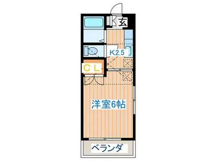 グランディオーヤマ(1K/2階)の間取り写真